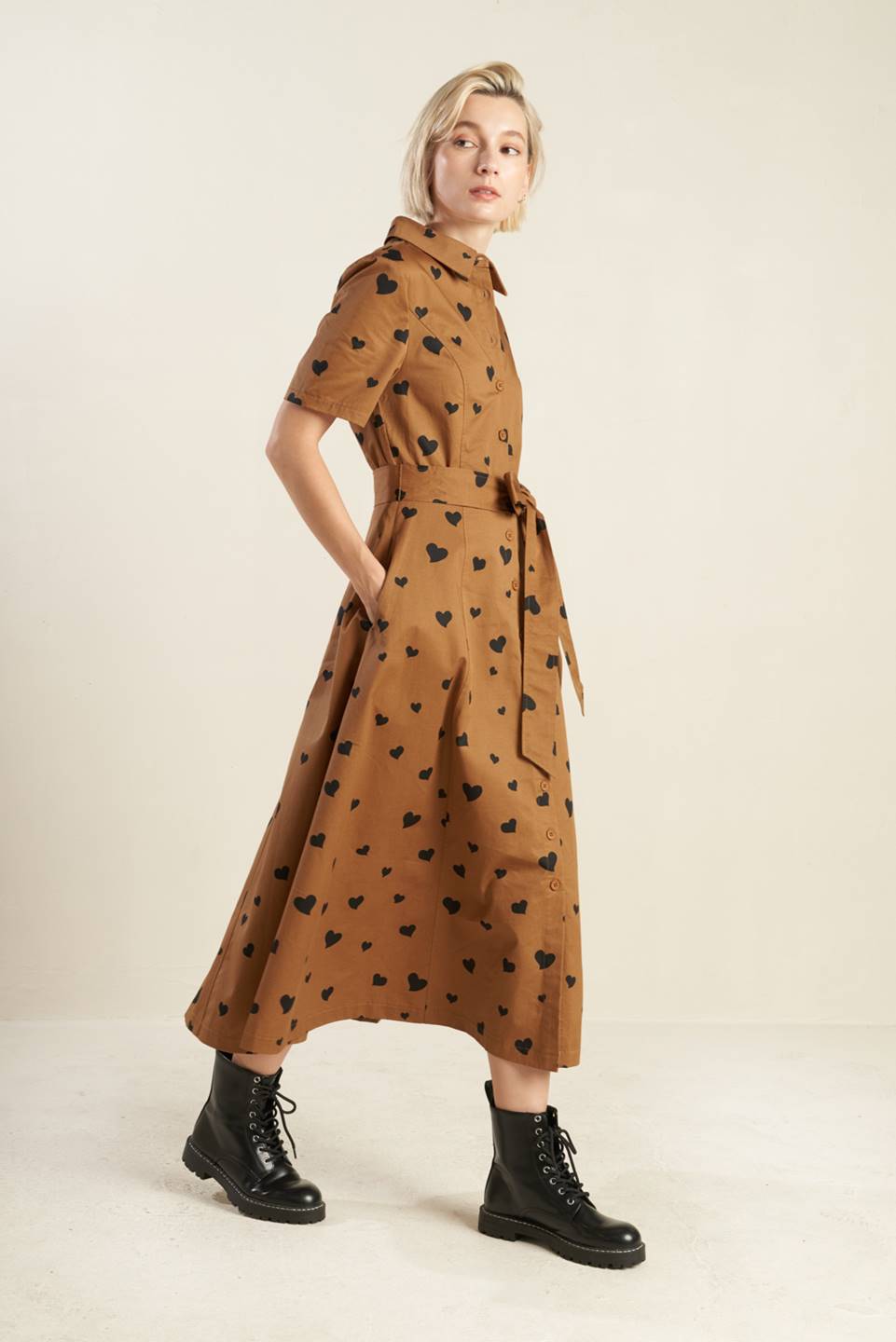 READY TO GO WOVEN MIDI DRESS Flying Tomato